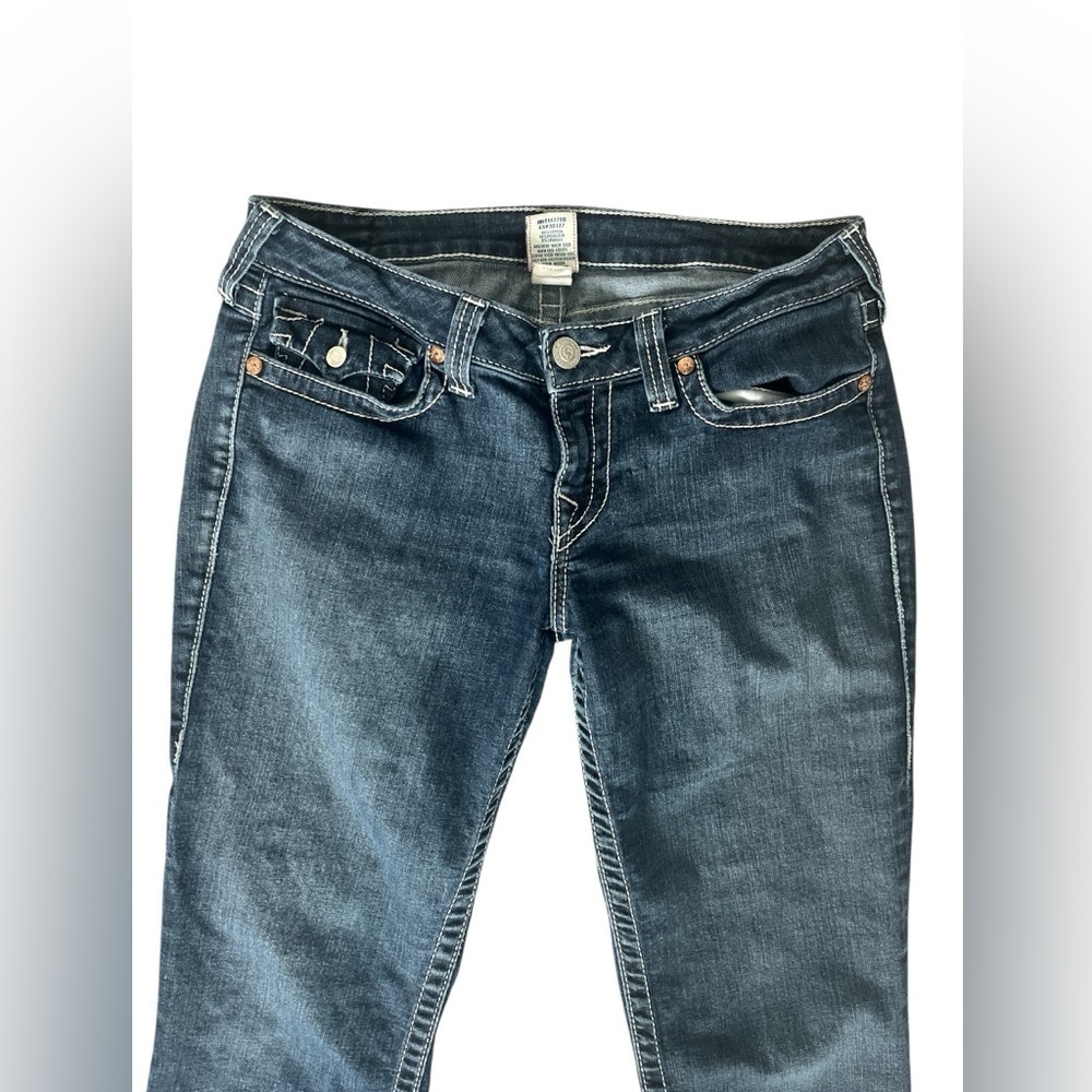 Ladies True Religion High Rise Dark Wash Jeans Size 31 - Picture 2 of 6